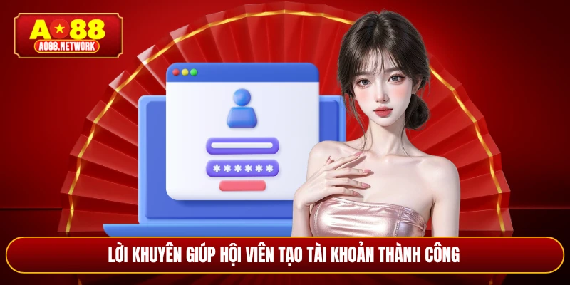 Lời khuyên giúp hội viên tạo tài khoản thành công